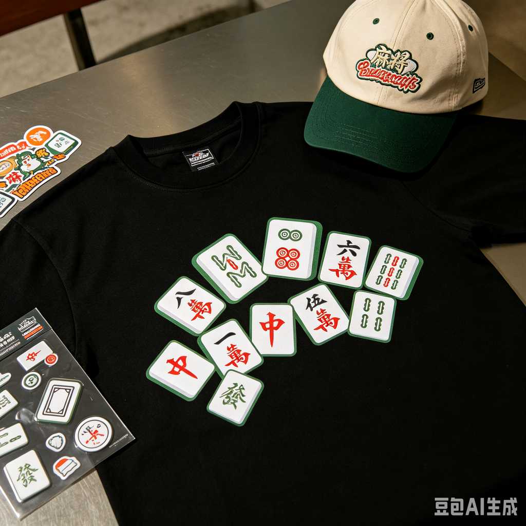 mahjong set with dice and chips